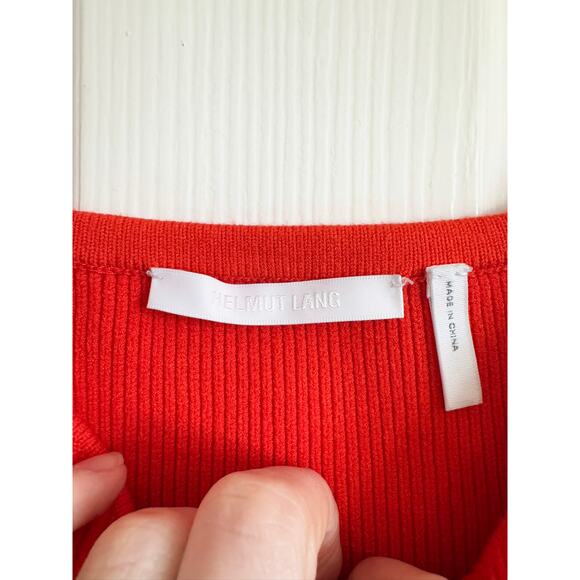 HELMUT LANG Contour Pinched Mini Dress in Poppy - Picture 6 of 7